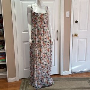 Saloni Monique Silk Floral Maxi Dress NWT
